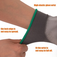 Gants de protection gris en nylon 13 jauges enduits de PU, ventilés, à haute dextérité, pour le jardinage, l'agriculture et la manutention générale