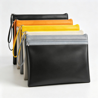 Carpeta de Documentos A4 de Doble Capa, Impermeable, Material PU, Portadocumentos Grueso, Organizador de Suministros de Oficina, Bolsa con Cierre