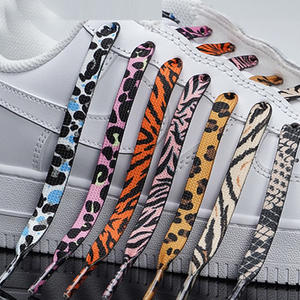 Tali Sepatu WEGOODZF Custom Bermotif Hewan Warna-warni, Tali Sepatu Poliester Datar Motif Leopard untuk Sepatu Sneakers dan Sepatu Kasual - Product Image 2