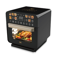 RAF R.5151 Horno de Vapor y Freidora de Aire Todo en Uno 12L 1500W + 700W con Circulación de Aire 360°, Fácil de Limpiar, Horno de Vapor y Freidora de Aire Negro para el Hogar