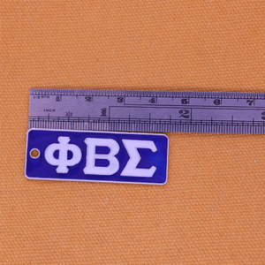 Ciondolo Rettangolare in Metallo Stampato con Lettere Greche Phi Beta Sigma per Creazione di Gioielli Fai-da-Te, Fraternità e Sororità Fondate nel 1914 - Product Image 3