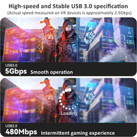 Cable VR Link de 5M (16 pies) de Alta Velocidad 3.2 3.0 5Gbps USB-A a Tipo C, Cable VR con Ángulo Recto de 90 Grados, Cable USB-C VR Personalizado de Fábrica