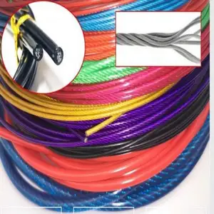 Proveedor de China 7x7/7x19 chaqueta de plástico Pvc/PP/PE/PU/cable de avión recubierto de nylon cuerda de alambre de acero Cable de avión recubierto de vinilo