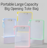 Nueva Llegada: Bolsa de Archivo de Gran Capacidad en Color Caramelo, Bolsa de Mano Transparente con Cierre para Documentos A4, Exámenes y Libros.