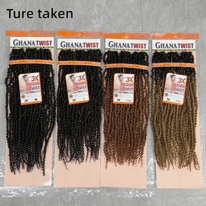 Cheveux 100% Kanekalon, tresses longues de 24 pouces, style 3x Darling Ghana Twist Passion Twist, mèches pré-tressées, cheveux pour crochet - Product Image 2