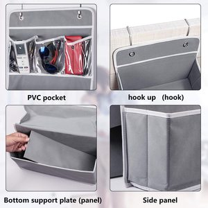 Pintu Mount 4 jendela bening saku kotak gantung Organizer tas penyimpanan anak gantung dinding Organizer