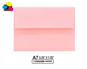 ผู้ผลิตมืออาชีพ100แพ็ค120 GSM กระดาษ Letter A7สีชมพูพาสเทลเชิญ5X7ซองจดหมายสำหรับงานปาร์ตี้