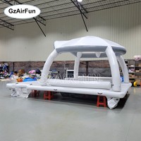 Bar flottant et ponton gonflables de luxe personnalisés en PVC avec tente, plateforme aquatique pour 5 à 10 passagers, loisirs et divertissements