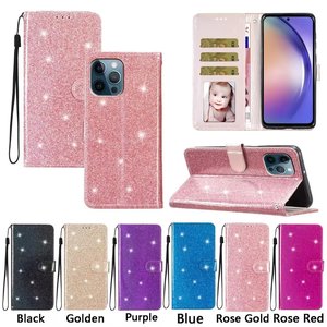 Étui portefeuille en cuir scintillant pour <span class=keywords><strong>Samsung</strong></span> Galaxy S26 Pro S25 Edge S24 Plus S23 Ultra S22 S21 <span class=keywords><strong>FE</strong></span> <span class=keywords><strong>S20</strong></span> S10 S10E – Housse brillante - Product Image 3