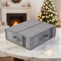 Panier de rangement pliable et empilable en tissu Oxford avec poignée, design moderne, 38x32x11.5cm, pour le rangement sous le lit