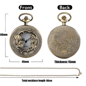 นาฬิกาสร้อยคอเครื่องประดับสไตล์สตีมพังก์สำหรับผู้ชาย, นาฬิกาตำนานสัตว์จีนโบราณ - Product Image 5