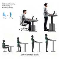 Bureau debout électrique avec double moteur, contrôleur de mémoire, plateau en noyer, pour bureau à domicile, hauteur réglable, vente en gros directe d'usine