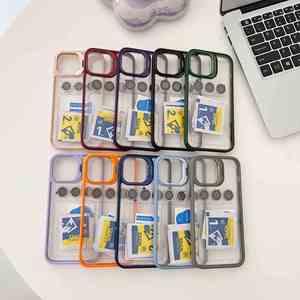 X713-1 Luxury <b>Camera</b> Hide Holder Shockproof Protection Transparent TPU+Acrylic Phone Case for 15/ Custom - Product Image 2