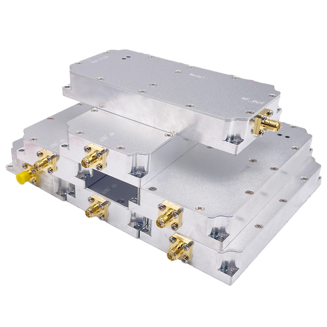 W Solid State Broadband RF Power Amplifier Module 47dB Gain Customizable Frequency Connector for Communication Equipment