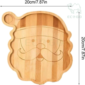 Plateau de service en bambou pour fruits et desserts de Noël, idéal pour les fêtes, les dîners et les cadeaux de luxe pour enfants - Product Image 3