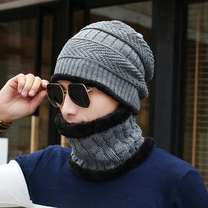 Calentador de cuello K105 Gorro de invierno Gorro de punto Bufanda Gorro Hombres y mujeres Gorros de punto Skullies - Product Image 3