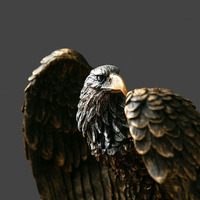Aigle ailé américain STATUE style nordique grand faucon déploie des ailes Orang-outan Ornements Aigle décoratif Figurine Résine Artisanat