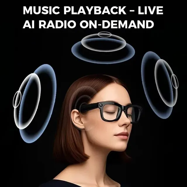 Custom Logo M01 AI Smart Glasses with Camera Photo Video Recording Voice Assistant Translation Dual Mic ENC Noise Cancellation