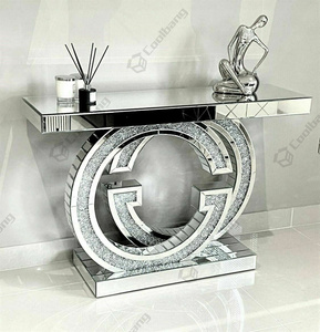Modern French Style Elegant <strong>Cheap</strong> Mirrored Crushed Diamond <strong>Console</strong> <strong>Table</strong> - Product Image 5