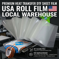Film de transfert DTF de qualité supérieure 13 "x 19" A3 Plus feuilles de prétraitement transparentes mates double face papier de transfert de chaleur PET