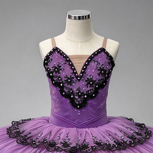 Tutu de ballet professionnel violet personnalisé, costume de ballet classique Lilac Fairy Raymonda, costume de scène pour filles - Product Image 2