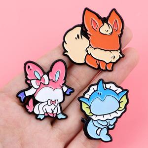 Pin Metálico de Eevee y su Familia, Diseño de Dibujos Animados, <span class=keywords><strong>Super</strong></span> Tierno, para Niños - Product Image 2