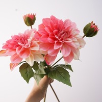 2 Tangkai Bunga Dahlia Sutra Buatan untuk Dekorasi Rumah, Pernikahan, Wisuda, Halloween, Dalam/Luar Ruangan, Ornamen Baru, Kain Cantik
