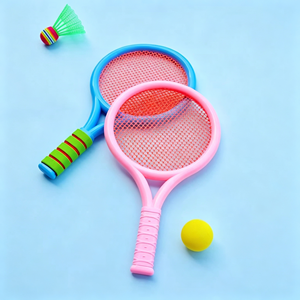 Raquettes de badminton roses et bleues pour enfants avec poignée souple, cordes légères et durables pour le jeu des enfants - Product Image 3