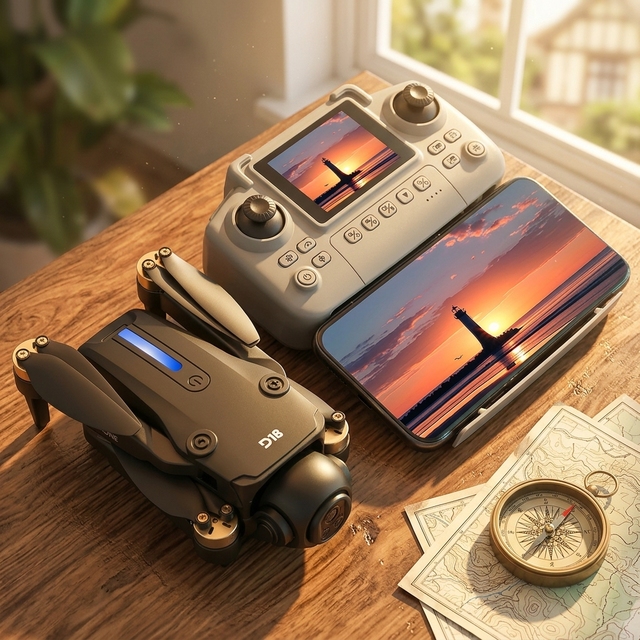 High Quality D18 Beginner Drones Brushless Motor Screen Control Quadcopter Mini 2.4g Wifi Fpv Drone With Dual Camera