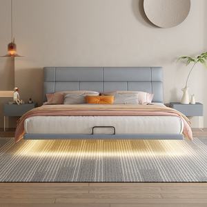 Nuova moda casa camera da letto mobili a buon mercato prezzo confortevole testiera per dormire blu lusso king Size letto sospeso per adulti - Product Image 2