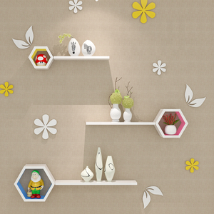 Prateleiras de Madeira Sólida com Barra de Gancho, Prateleira Decorativa Flutuante de Madeira para Café - Product Image 6