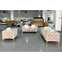 Canapé de salon nordique 2 places, modulaire, en velours vert, style Chesterfield, ensemble de meubles sectionnels