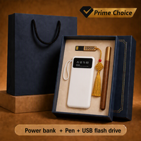 Banque d'alimentation de luxe promotionnelle pour entreprise 10000mAh Stylo Clé USB personnalisée Kits exécutifs personnalisés Cadeau d'entreprise personnalisé