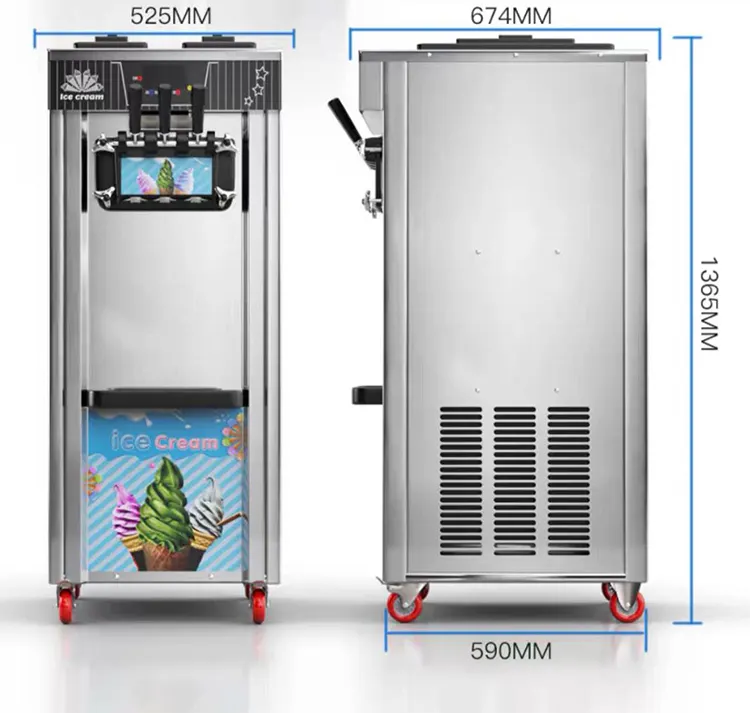 220V 25 litri Per ore corpo in acciaio inossidabile pavimento in piedi commerciale morbido servire gelatiera che fa macchina