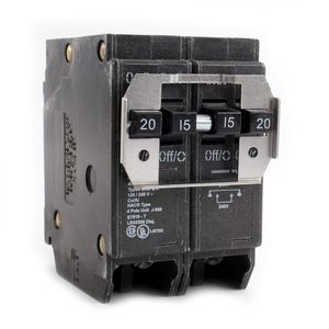 Disjoncteur Eaton BQC220215 Quadplex 20 A 2 pôles 15 A 2 pôles 120-240 V Type HACR à déclenchement commun - Product Image 1
