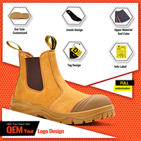 Fabricants de bottes de sécurité, bottes de travail à embout d'acier, anti-écrasement, anti-perforation, résistantes à l'huile, antidérapantes, semelle extérieure en PU + cuir de vache