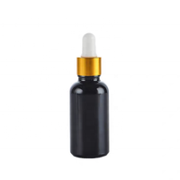 Logo personnalisé 5ml 10ml 15ml 50ml 100ml Flacon compte-gouttes en verre noir pour sérum et huile essentielle 30 ml avec bouchon en or