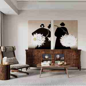 Armoire de rangement vintage en bois massif JINGSHUN, meubles sur mesure, personnalisation complète de la maison, décoration d'appartement, conception gratuite - Product Image 1