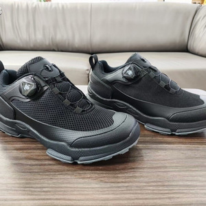 Chaussures de randonnée automatiques pour hommes Lan Yining, noires, à talon bas, avec empeigne en mesh, pour usage décontracté en extérieur - Product Image 2