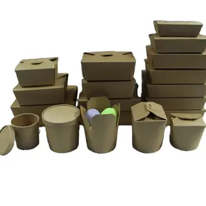 Disposable Biodegradable Printed Kraft Paper Takeout Food Packaging