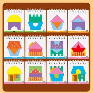 Puzzle logique géométrique pour enfants blocs <span class=keywords><strong>de</strong></span> construction maison en bois <span class=keywords><strong>jeu</strong></span> <span class=keywords><strong>de</strong></span> société pour l'espace entraînement cérébral jouets en bois - Product Image 5