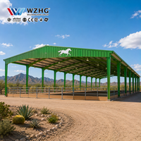Arena ecuestre de gran envergadura con estructura de acero prefabricada y amplio interior para equitación profesional