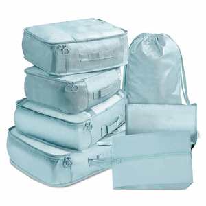 High Quality Lightweight Compression Oxford Storage Luggage Luxury Travel Packing <b>Cubes</b> with Zippers Custom Logo Wholesale - Product Image 5