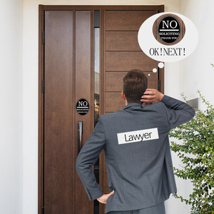 No Solicting Sign Acrylic Black Gold Lettering Durable Door Window Accessory - Product Image 3