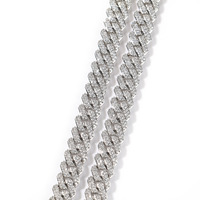 Chaîne et bracelet cubains de 10 mm en oxyde de zirconium glacé, style hip-hop, accessoires de bijoux cool pour hommes et garçons