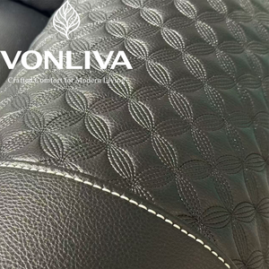 โซฟาโมดูลาร์หรูหราทันสมัย Vonliva หนังแท้ บุฟองน้ำ เบาะนั่งลึก โซฟาห้องนั่งเล่น สำหรับโรงแรม - Product Image 3