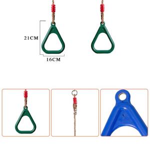 <span class=keywords><strong>Anneaux</strong></span> en plastique pour enfants robustes balançoire réglable jouant à la corde suspendue trapèze anneau de gymnastique - Product Image 5