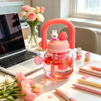Bouteille d'eau en plastique grande capacité avec paille, portable, anti-fuite, pour enfants, sport, extérieur et école - Vente en gros