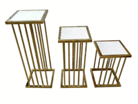Support à gâteau de mariage en métal doré, ensemble de 3 pièces, socle de présentation, piédestal pour table de desserts, pour fête, événement, décoration de la maison