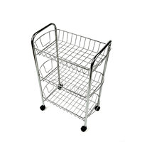 Chariot de rangement à roulettes en métal à 3 niveaux détachable DaS avec roues mobiles pour cuisine et restaurant